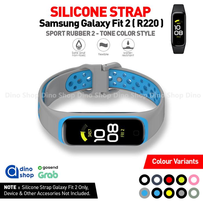 Gambar Silikon Strap SPORT DUAL TONE Tali Jam R220 Samsung Galaxy Fit 2 FIT2 - GREY BLUE dari Dino Shop undefined Tokopedia