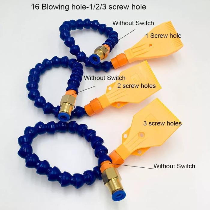 Gambar Wind Jet Compressed Air Nozzle With Flexible Pipe 1/4" BSPT - Orange, 2 Screw Holes dari Zaidan Tekhnik undefined Tokopedia