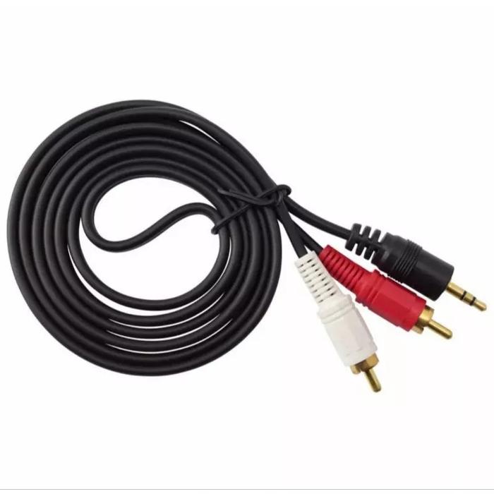 Gambar Kabel 2 RCA to 1 Jack 3.5mm Stereo Kabel Audio AUX 2in1 - 1Meter dari VICTZU ACC undefined Tokopedia