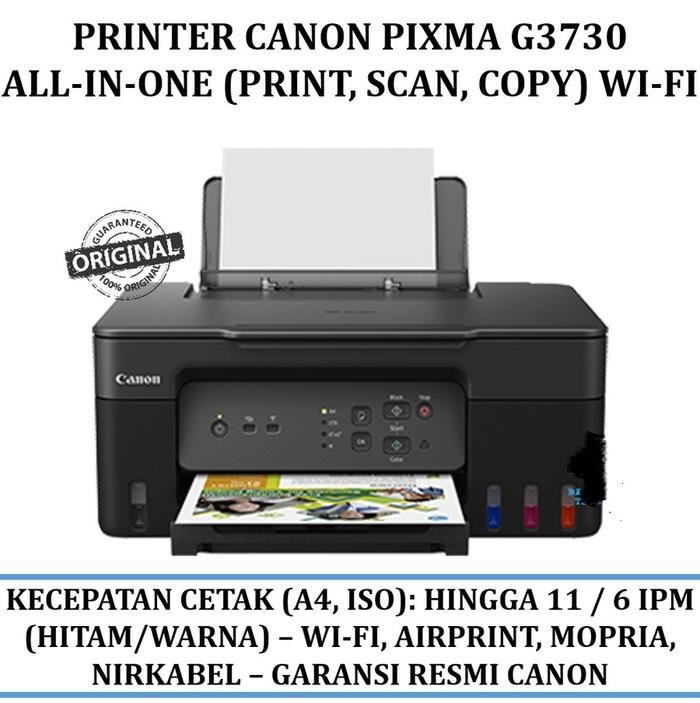 Printer Canon Pixma G3730 All-in-one Print Scan Copy Wi-fi
