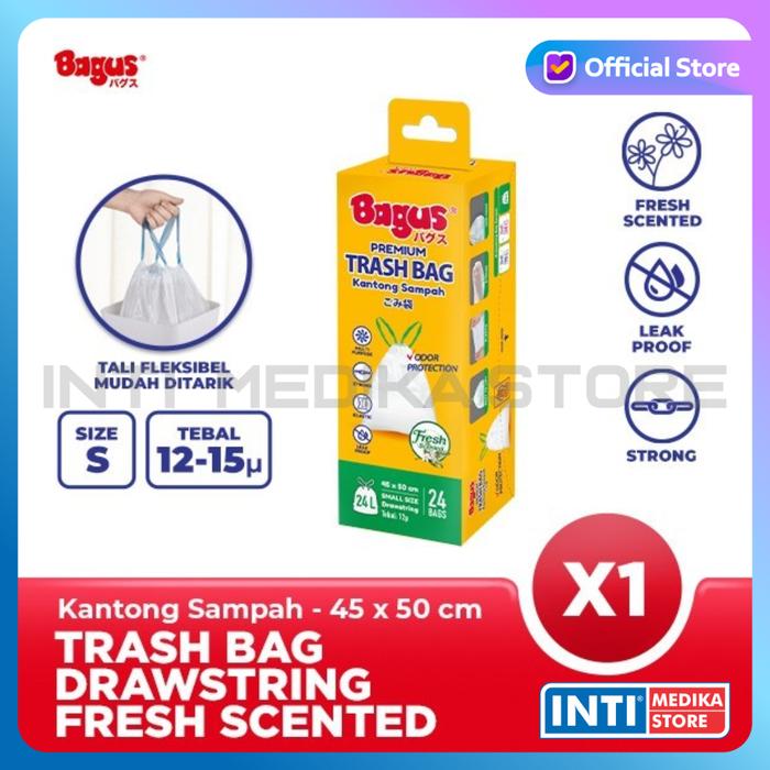 Gambar BAGUS - Premium Trash Bag Scented | Kantong Sampah dengan Tali - S dari INTI MEDIKA STORE undefined Tokopedia