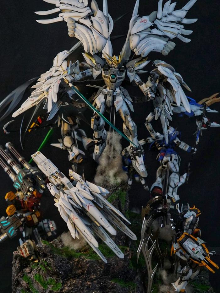 Gambar gundam wing endless waltz group set custom build + diorama 360 dari PlanoxProject undefined Tokopedia