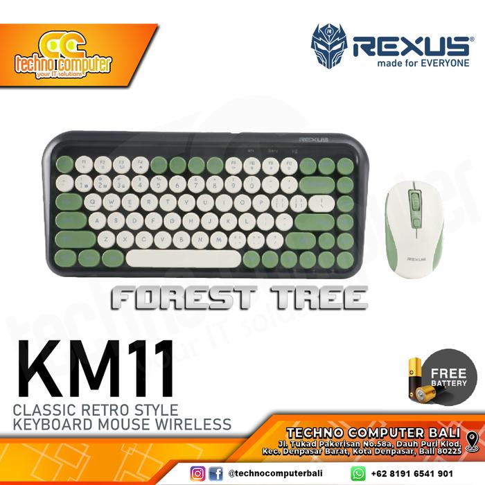 Gambar REXUS KM11 Combo Wireless - Office Keyboard & Mouse Wireless - FOREST TREE dari Techno Computer Bali undefined Tokopedia