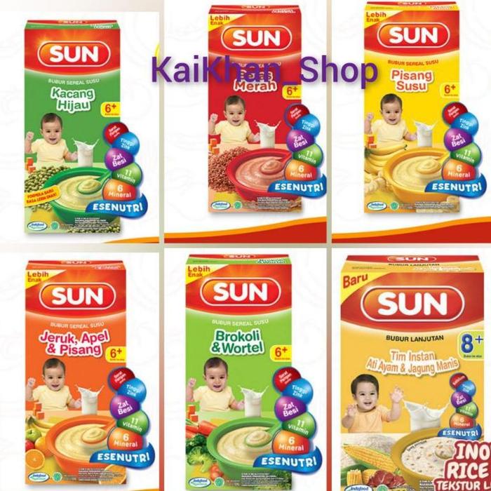 Gambar Sun Bubur Bayi 6+ | Bubur Tim 8+ [ Kemasan 120Gram ] - SUN Bubur, 6+ Kacang Hijau dari kayraneima undefined Tokopedia