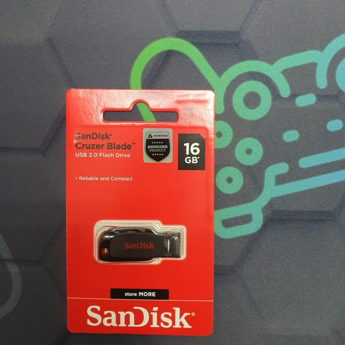 Gambar Flashdisk Sandisk Cruzer Blade USB 2.0 16GB / 32GB / 64GB / 128GB - 16 gb dari BintangRayaKomputer undefined Tokopedia