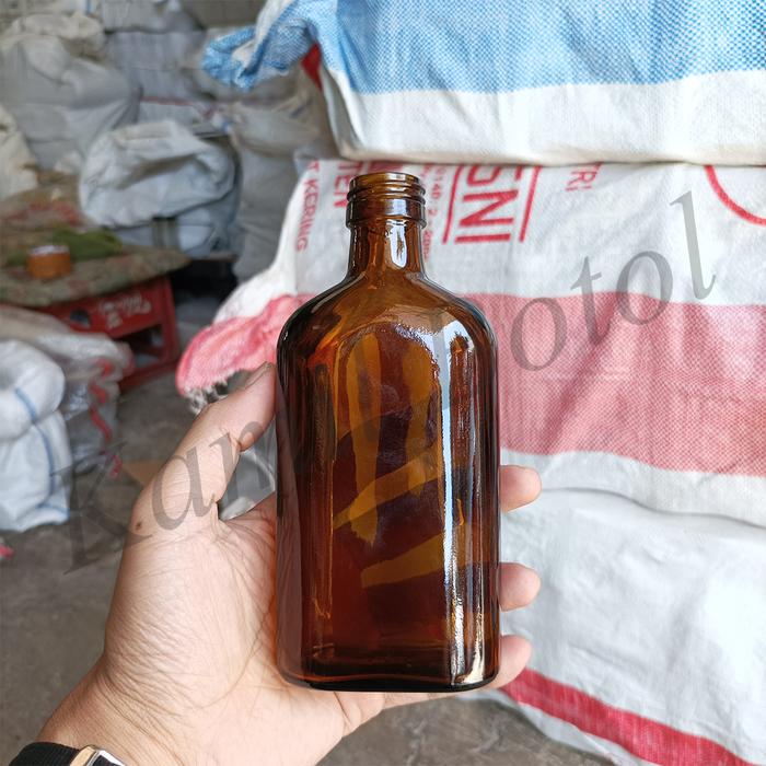 Gambar Botol Gepeng Coklat 250ml (BARU). - Tanpa Tutup dari Kamil Botol undefined Tokopedia