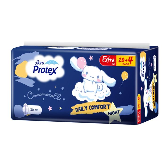 Gambar Hers Protex Cinnamoroll Pembalut Wing Daily Comfort Night 20 + 4 pcs dari BigSmart jakarta utara undefined Tokopedia