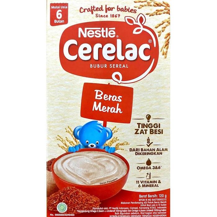 Gambar [ Kemasan Baru ] Cerelac Bubur Bayi Instant Sereal Susu 6+ 120 Gr - Beras Merah dari kayraneima undefined Tokopedia