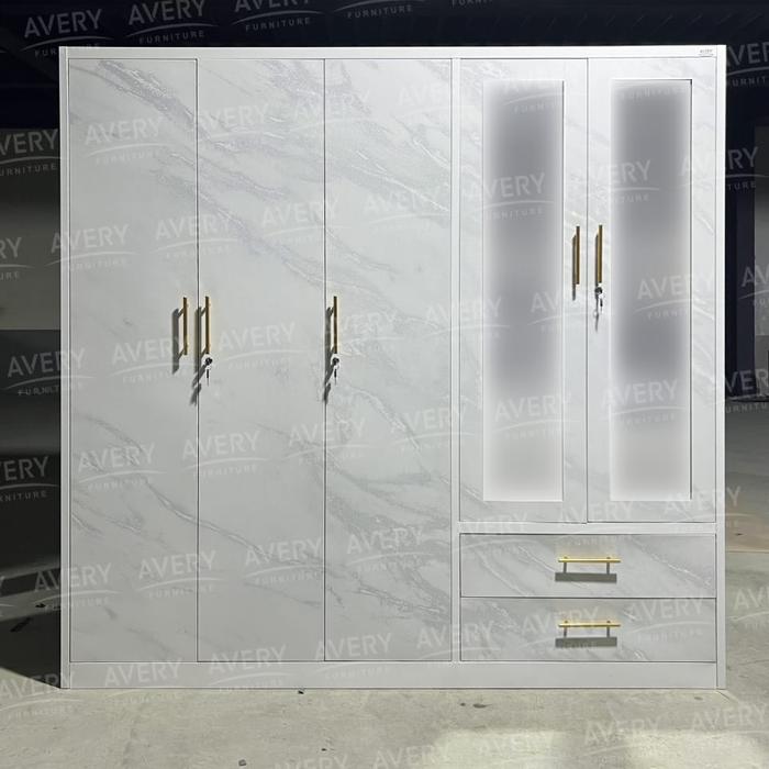 Gambar lemari pakaian besi 5 pintu mewah elegant dari ryrafurniture_NEW undefined Tokopedia