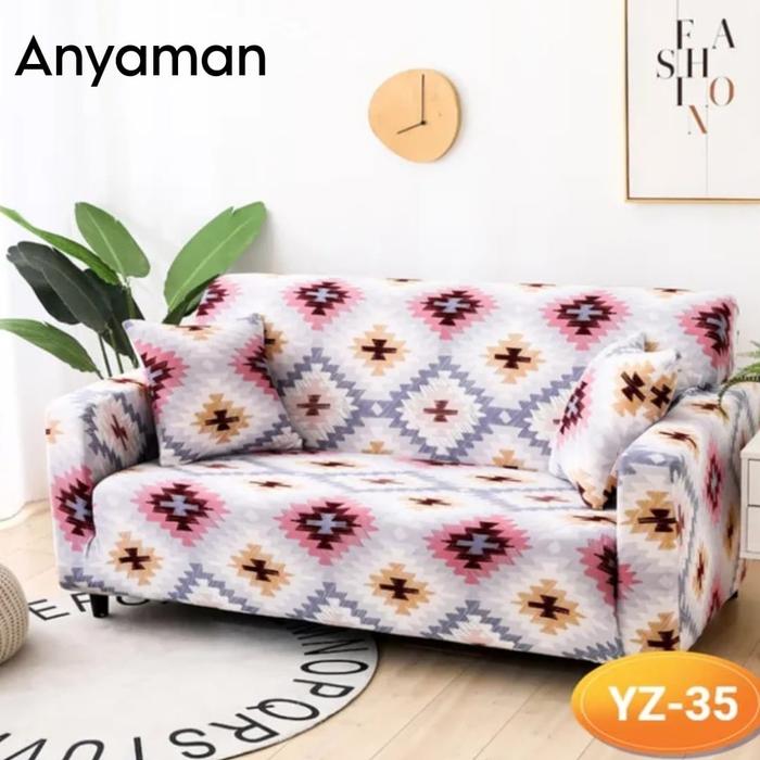 Gambar COVER SOFA MOTIF L SHAPED SARUNG SOFA TAMU COVER SOFA 1234 SEATER - ANYAMAN, 1 seater dari jafa aby store undefined Tokopedia