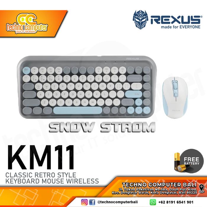 Gambar REXUS KM11 Combo Wireless - Office Keyboard & Mouse Wireless - SNOW STROM dari Techno Computer Bali undefined Tokopedia