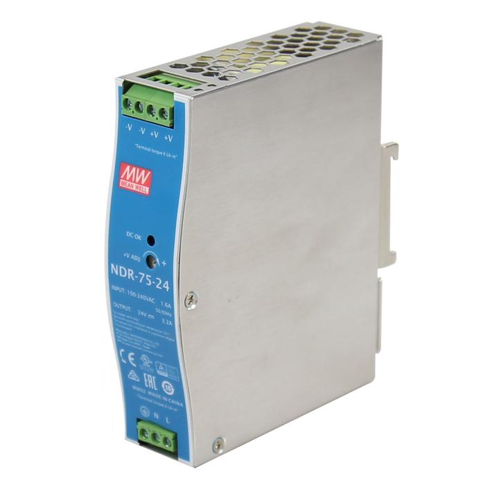 Jual Din-rail power supply (NDR-75-24, adjustable 24-28V DC output ...