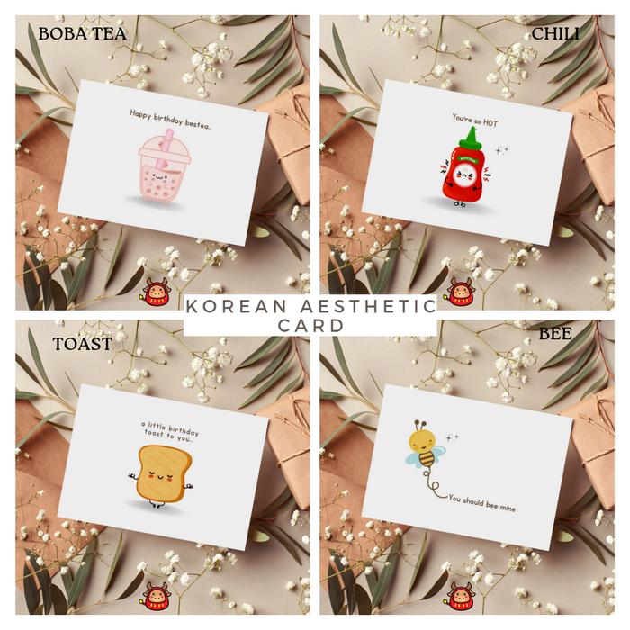 Gambar Kartu ucapan lucu korean design terbaru gift card greeting card part 1 - kartu + amplop dari littleox.id undefined Tokopedia