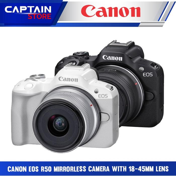 Jual Canon EOS R50 Mirrorless Camera with 18-45mm Lens (White) - PAKET ...