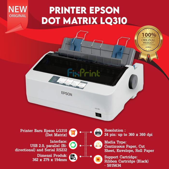 Gambar Printer Epson Dot Matrix LX-310 LX310 LX 310 New Original - LQ310 - 24print dari FixPrint Plus undefined Tokopedia