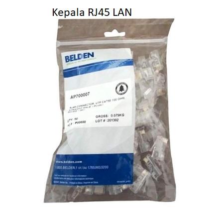 Gambar Belden Connector UTP RJ45 Cat 5E Cat 5 Original Konektor AP700007 - Paket isi 50 dari modembagus undefined Tokopedia