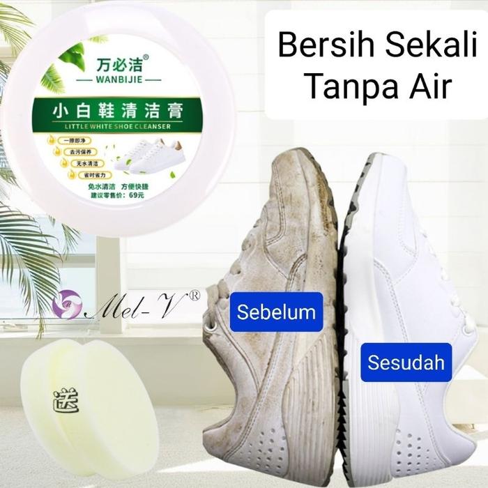Gambar Pembersih Sepatu+Spon WanBiJie 260gr / Pemutih Sepatu Putih+Busa dari MelV Dot Com undefined Tokopedia