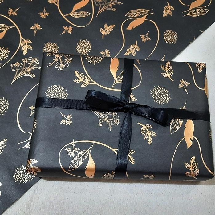 Gambar Kertas kado foil BUNGA (5 lembar) - Hitam dari Wewatch Store undefined Tokopedia