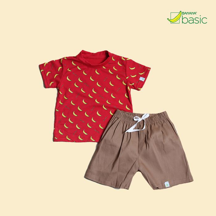 Gambar " SUPER SALE LEBARAN " BANANA BASIC Setelan Anak Laki-Laki Sablon - Merah, L dari BANANA Official Store undefined Tokopedia