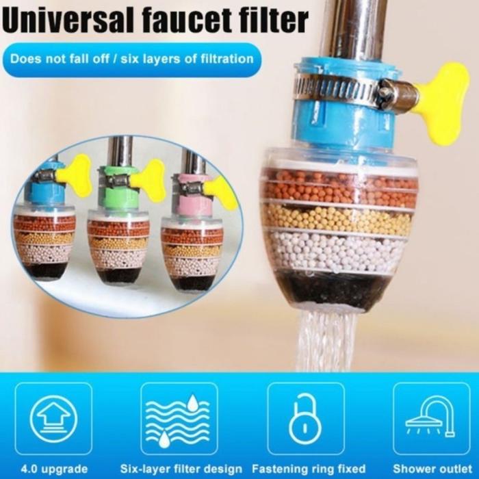Gambar Saringan Air Kran Universal 6in1 - SAMBUNGAN KRAN AIR KIPAS KLEM - 6 FILTER dari Dunia Acc shop undefined Tokopedia