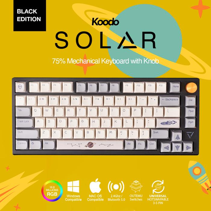 Gambar Koodo Solar - Mechanical Keyboard 75% w/Knob Layout - BLACK CASE, RED SWITCH dari Koodo Indonesia undefined Tokopedia