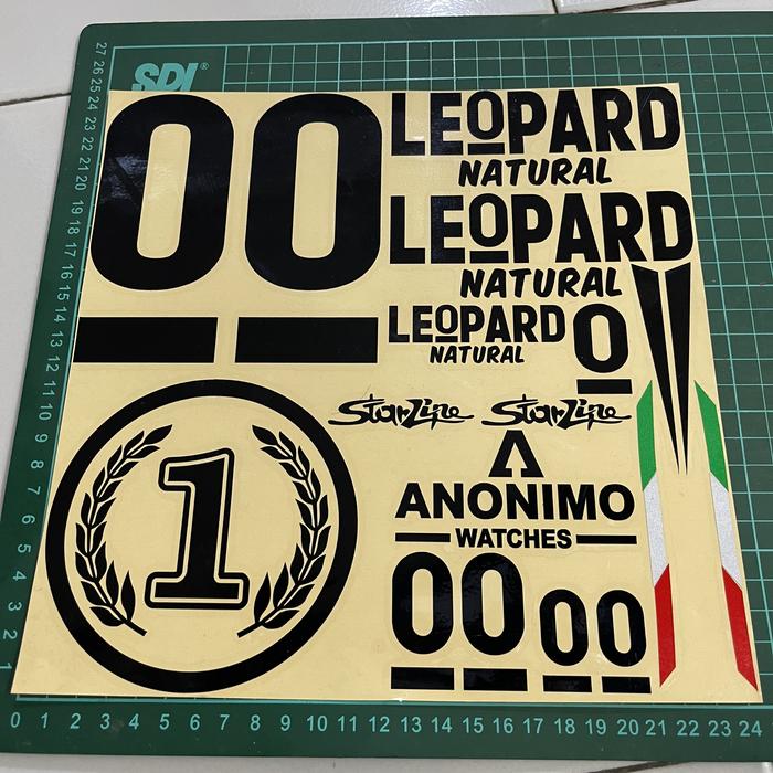 Gambar CUTTING STICKER STIKER HELM LEOPARD FULLSET - LEO HITAM dari Ajm17 undefined Tokopedia