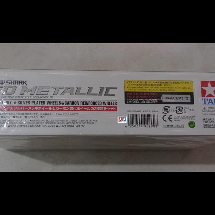 Tamiya Mini 4WD Shadow Shark – Rouge Métallisé échelle 1/32, Roues Carbone