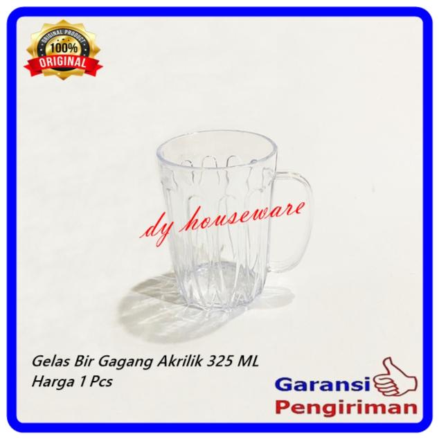 Gambar Gelas Plastik Akrilik Cangkir Bir Gagang 500 ML 325 ML ( Harga 1 Pcs ) - 325Ml dari DY Houseware undefined Tokopedia