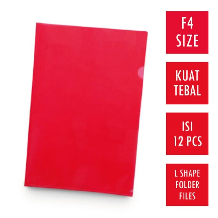 Gambar OKEY Map L Plastik F4 Bening Transparan Putih 32.8 x 23 cm Original Stationery untuk Dokumen Kantor Sekolah Rumah Tangga - Merah dari Grosir Ateka Surabaya undefined Tokopedia