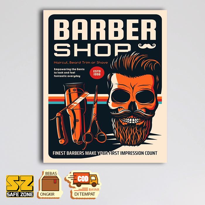 Gambar Poster Dinding Kayu Barbershop, Pangkas Rambut Hiasan Dinding - A dari safe id undefined Tokopedia