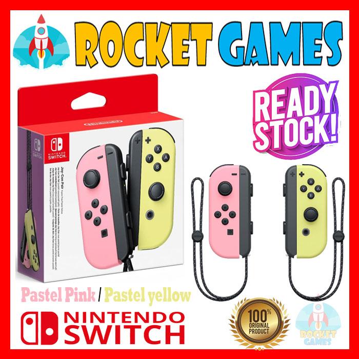 Gambar Nintendo Switch Joycon Pastel Pink Yellow / Pastel Purple Green - Pink Yellow dari Rocket Games undefined Tokopedia