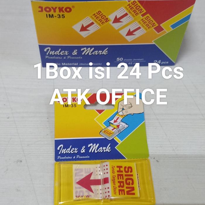 Penanda Box Jual Sign Here Joyko IM 35 ( 1 box Isi 24 Pcs ) Pembatas Penanda IM 35 ...
