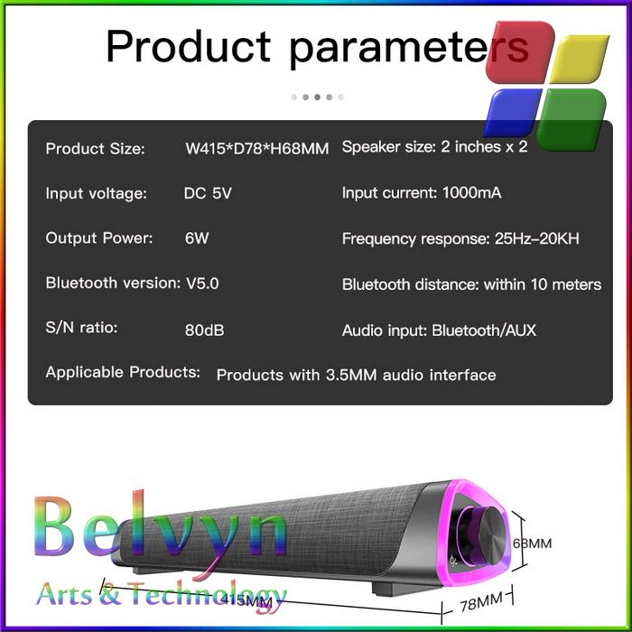 Gambar Niye Bluetooth Soundbar Home Theater HiFi 3D Surround - V-8 - Hitam dari Belvyn Arts & Technology undefined Tokopedia