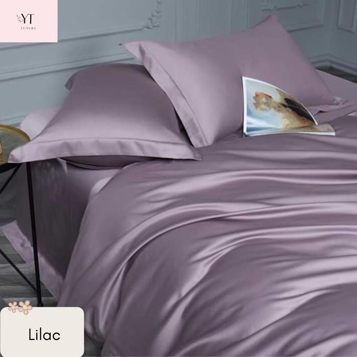 Gambar sprei & bedcover tencel jacquard silk polos Lilac & pear (Yanti) - Lilac, 90*200*30 dari berkah jaya sprei undefined Tokopedia