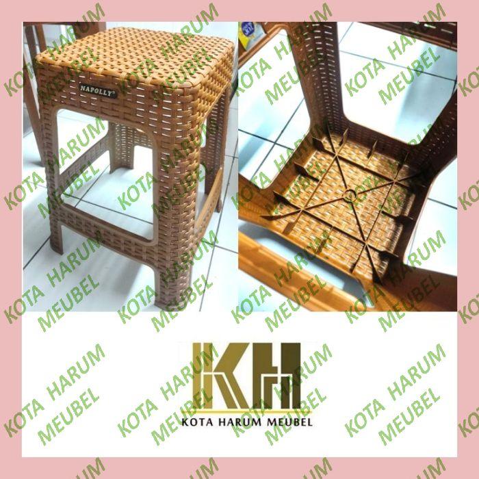 Gambar kursi plastik anyaman rotan napolly napoly napoli coklat bandung - coklat jati dari Kota Harum Meubel undefined 4 Tokopedia