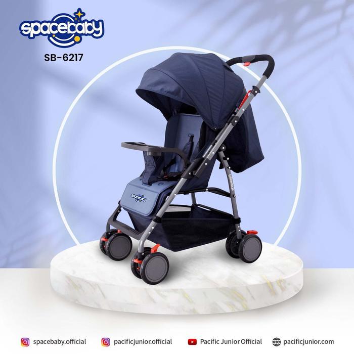 Gambar BABY STROLLER SPACEBABY SB-6217 - Biru dari Jaya Makmur Palembang undefined Tokopedia