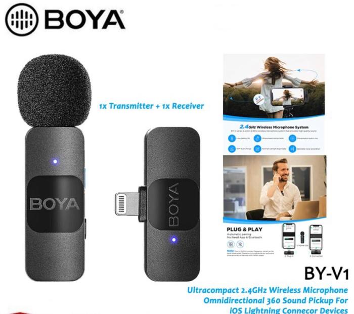 Gambar BOYA BY-V1 /V2 Ultra Compact Microphone For iOS Devices Original - BY-V1 dari Metro Store Bec Pop undefined Tokopedia
