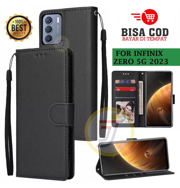 Gambar Case Infinix Zero 5G 2023 Case Kulit Casing Hp Dompet Case Premium - Hitam dari Java Acc Store undefined Tokopedia
