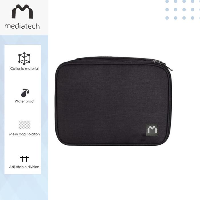 Gambar Mediatech Travel Digital Organizer Pouch Bag Tas Penyimpan TB-03 - Black dari Click n Pay undefined Tokopedia