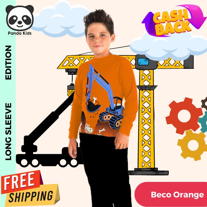 Gambar Setelan Baju Kaos Anak Laki-Laki Koleksi Motif Karakter 9 dan 10 Tahun - Beco Orange dari PandaKids_id undefined Tokopedia