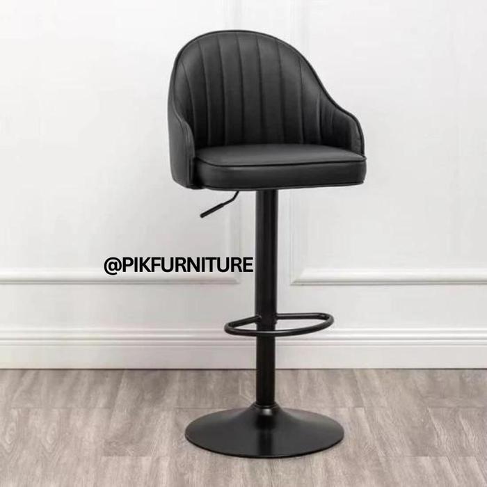 Gambar KURSI BAR TINGGI BARSTOOL MINIMALIS BANGKU CAFE HIDROLIK KURSI CAFE - Hitam dari PIK FURNITURE undefined Tokopedia