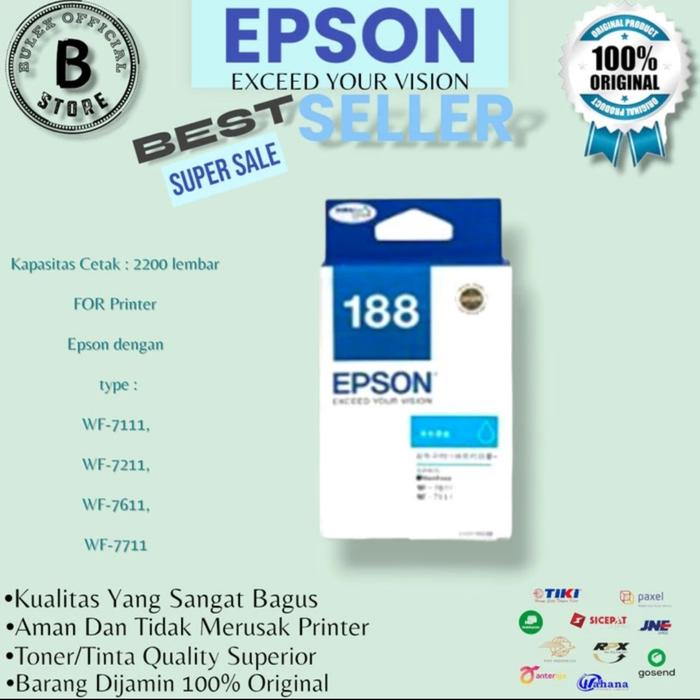 Gambar Tinta Epson 188 Color ORIGINAL - Biru dari Bulex Official Store. undefined Tokopedia