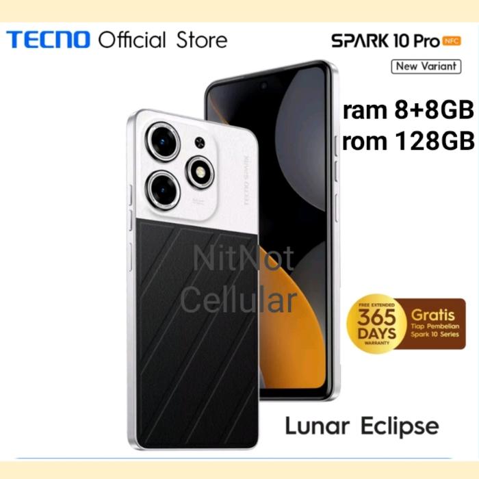 Gambar Tecno Spark 10 Pro NFC 8/256 | 8/128 garansi resmi NO REPACK - LunarEclipse128 dari Nitnot Gadget undefined Tokopedia