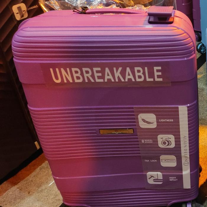 Gambar Koper Alan Delon 20 24 26 28 inch, TSA lock, garansi 2 tahun - Merah Muda, 20 inch dari Lucy Faraqi undefined Tokopedia