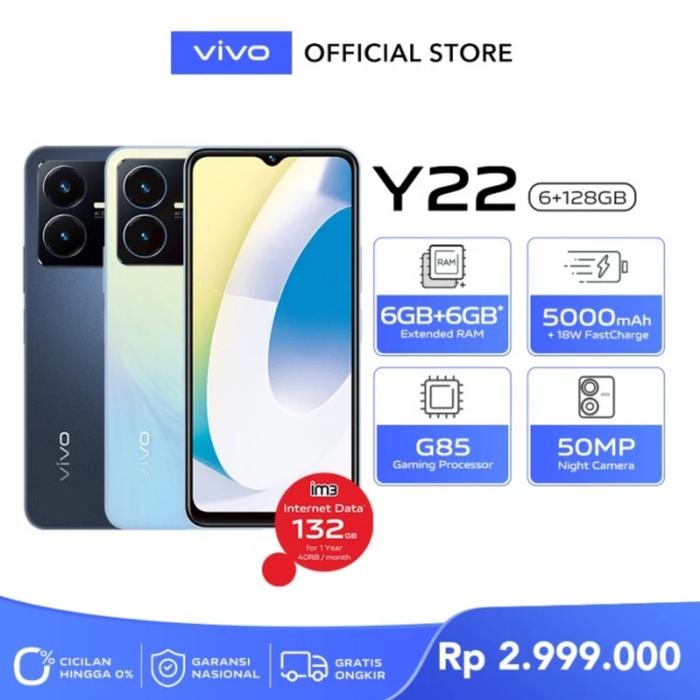 Gambar Vivo Y22 Ram 6/128 GB Smartphone Garansi Resmi dari Bintang Mega Phone undefined Tokopedia