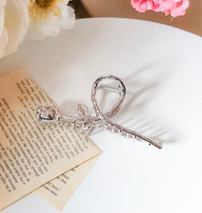 Gambar [TOYOU SHOP KARET 06] JEPIT RAMBUT KOREA | AKSESORIS RAMBUT - ROSE SILVER dari Toyoushop93 undefined Tokopedia
