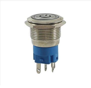 Gambar Momentary Switch push on with LED 22mm 12V-24V Metal Button LED Blue - ON OFF 19MM dari Central Electronics undefined Tokopedia