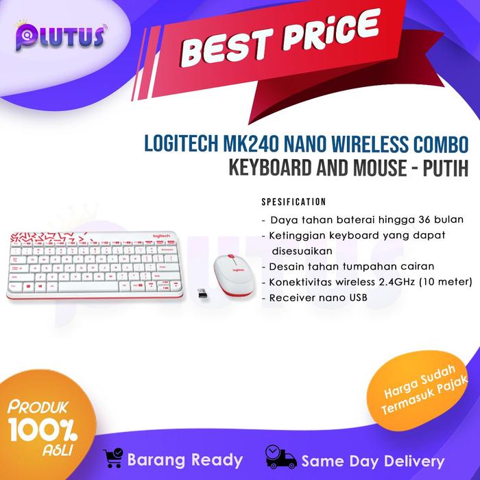 Gambar Logitech MK-240 Wireless Combo Keyboard Mouse MK240 - Putih dari PLUTUS ID undefined Tokopedia