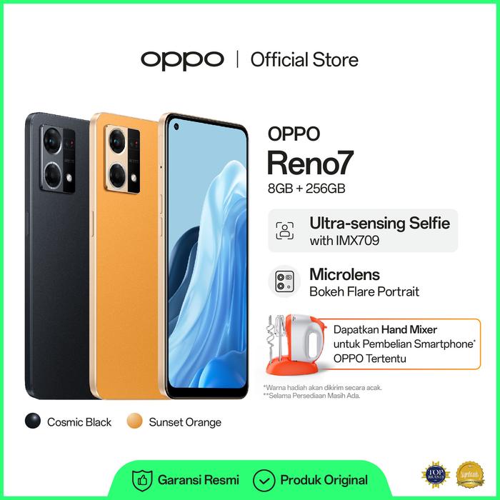 Gambar OPPO Reno7 4G 8/256GB Smartphone (Garansi Resmi) - Orange+GABOOR dari OPPO Store Indonesia undefined Tokopedia