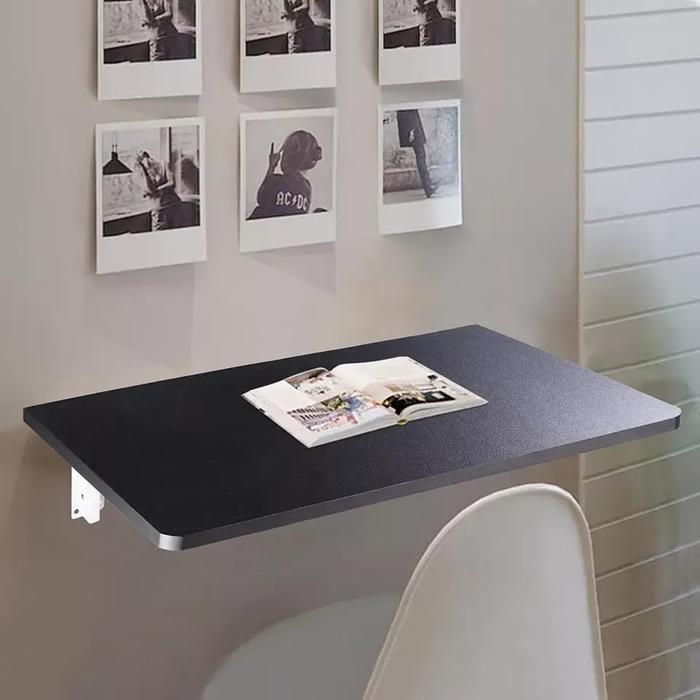 Gambar TERMURAH! Meja Lipat Tempel Dinding 80x40cm Tebal 15mm Meja Laptop - Hitam, 120x40 dari Readystock.ID undefined Tokopedia